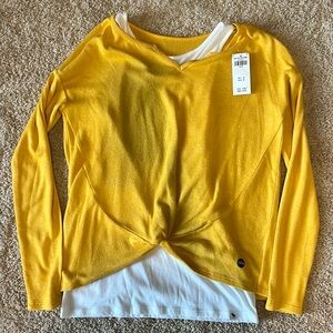 Abercrombie Kids NWT Yellow Long sleeve with attached tank 13/14 New women’s